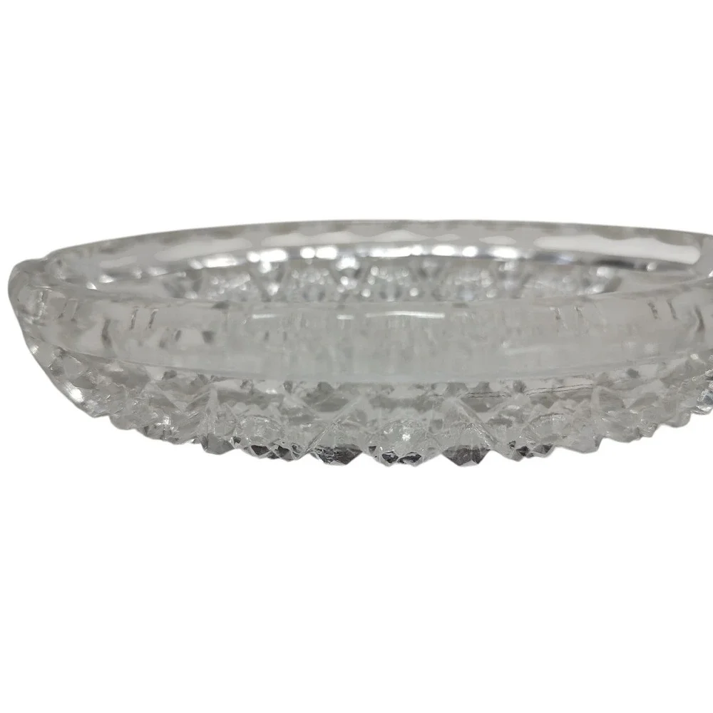 Antique Imperial Glass‎ Bowl 495 Hobstar Band with Cane Dish 1914 Double Handles